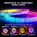 Ehaho 14''-18'' Double Row Adjustable Wheel Lights, Brighter RGB Chasing Rim Lights with App, Music Wheel Ring Light with Turn & Braking Signal Compatible with Various Trucks SUV Car, 4PCS