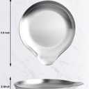 VanlonPro Stainless Steel Spoon Rest, Spatula Ladle Holder, Stainless Steel Utensil Spoon Rest Holder, Brushed Finish, Dishwasher Safe 5.9 x 5.1 Inch (Round Silver 1PC)