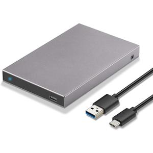 SSK Aluminum 2.5" Hard Drive Enclosure USB C 3.1 Gen 2(6Gbps) to SATA External HDD Case Adapter for 2.5 inch 7 9.5mm SATA III HDD SSD with UASP Compatible with WD Seagate PS4 Xbox