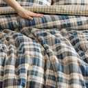 Eddie Bauer - Twin Comforter Set, Reversible Bedding with Matching Sham, Medium-Weight for Year Round Use, Dorm Essentials (Port Gamble Blue)
