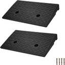 Rubber Curb Ramps for Driveway Sidewalks Shed Entry 2 Inch Rise Height 2 Pack 19.68" L x 9.84" W Threshold Ramp for Cars Motorcycles Lawn Mowers 7000lbs Load Capacity