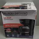 BLACK+DECKER 12-Cup Coffee Maker with Easy On/Off Switch, Easy Pour, Non-Drip Carafe with Removable Filter Basket, Vortex Technology, Black