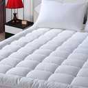 EASELAND RV Short Queen Mattress Pad Pillow Top Quilted Fitted Cooling Mattress Protector Cover Topper Cotton 8-21" Deep Pocket (60x75 Inches, White