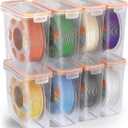YOOPAI Pro Filament Storage Box – Precision-Fit Airtight Container for Single 1KG Spools, Flat-Lid Design for Stable Stacking, Premium Desiccant Moisture Control, 3D Printer Filament Storage 8 Pack
