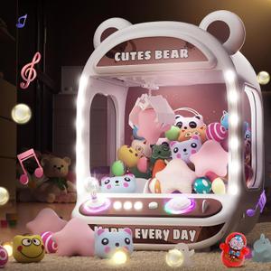Skirfy Claw Machines for Kids,Unicorns Toys for Girls Age 6+,Arcade Games Mini Vending Machine with Squishy Fidget Toys,Candy Dispenser Machine,Claw Game,Birthday Gifts (White)