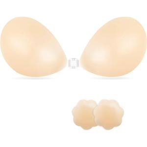 NONIO Adhesive Bra Strapless Sticky Invisible Push up Reusable Silicone The Best Off Backless Viscous for Women