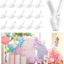 LemonRoad 16 Pcs 4" Clips for Balloon Arch White Heavy Duty 2" Opening Spring Clamps for Birthday Baby Shower Balloon Arch, Tablecloth Clip, Backdrop Stand for Wedding Photography Studio Decoration