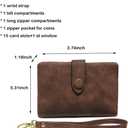 Wallets for Women Bifold Small Rfid Soft Leather Ladies Wallets Trifold Womens Wallets Billfolds Mini Wristlet Clutch Cute Zipper Coin Purse with Wrist Strap (Brown)