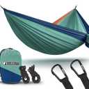 Bear Butt 2 Person Portable Hammock - Backpacking to Camping - Double Hammock for Travel & Outdoor (Turquoise / Dark Blue / Coral)