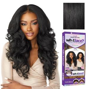 Sensationnel What Lace 13X6 Wigs - Latisha Lacefrontal Hand Tied Glueless Synthetic With Natural Density Preplucked Hairline (Jet Black 1)