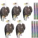 Plastic Hawk to Scare Pigeon Away from Porch Patio Balcony, 5Pcs Flat Fake Hawk to Keep Pigeon Away with Reflective Tape, Pigeon Scare Devices Garden Hawk to Scare Woodpecker Squirrel for Outdoor (Black 5Pcs 01)