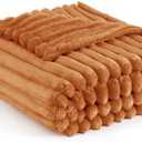 Bedsure GentleSoft Twin Blanket for Couch - Cozy Soft Fall Blankets for Women, Cute Small Throws for Girls, Orange, 60x80 Inches