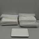 Irenare Set of 16, 8 Inch Rectangular Salad Plates White Rectangular Porcelain Dessert Plates Appetizer Serving Tray Porcelain Platters for Fruit Sushi Dinner Parties, Microwave, Oven Safe