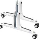 MYOYAY 2 Packs Room Divider Stand, Folding Room Divider Feet with Stainless Steel Wheels, Privacy Screen Holder Stabilizer Feet for Hotel Home Office (White)