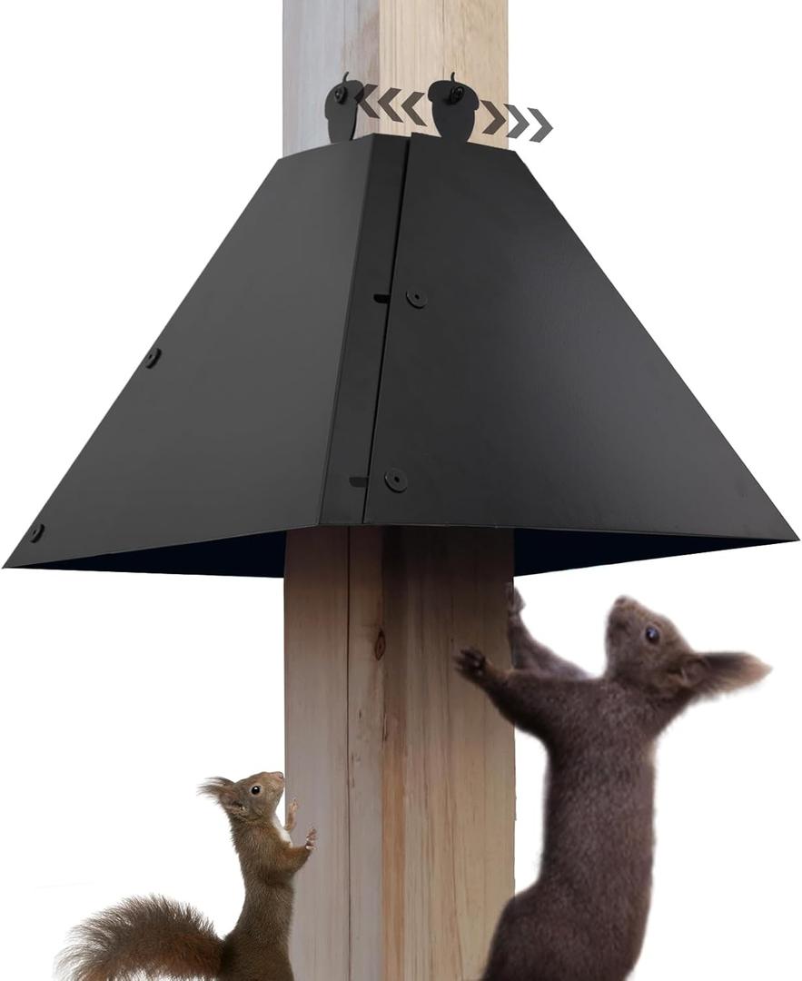 RELIY Metal Squirrel Baffle for 4x4 Post, 18 Inch Baffle for Bird Feeder, Outside Wooden Pole Mount Squirrel Guards for Bird Feeders to Deter Squirrels,Raccoons (2.5-4)