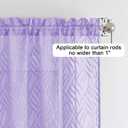 Chyhomenyc Marilyn Light Purple Sheer Curtains 84 Inch Length 2 Panels Set, Light Filtering 3D Leaf Clip Jacquard Textured Voile Sheer Curtain Drapes for Bedroom Living Room, 38Wx84L Inches, 2 Panels