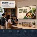 32" Wall-Mounted Digital Signage Display, 4K Menu Board