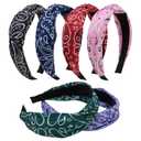 Ondder 6 Pack Bandana Headbands for Women Top Knot Headband Cute Head Bands for Women's Hair Turban Headband with Knot Hair Accessories for Women Girls