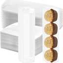 DEAYOU 50 PCS Clear Favor Boxes, Small Transparent Candy Gift Box, Plastic Rectangle Chocolate Packaging Box with Insert for Truffle, Mini Macaron, Wedding, Party, Gift Wrapping, 6.2" x 1.4" x 1.3"