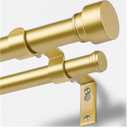 TONIAL Gold Double Curtain Rods for Windows, 72-150 Inch, Simple Finials