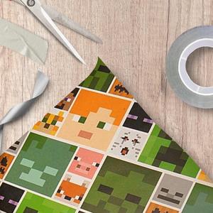 WRAPAHOLIC Video Game Wrapping Paper Roll - Mini Roll - 17 Inch x 9.8 Feet