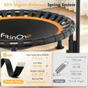 40" Foldable Mini Trampoline Load 330lbs,Portable Exercise Rebounder Trampoline with Adjustable Foam Handle,Fitness Trampoline for Adults (40 in with handrail)