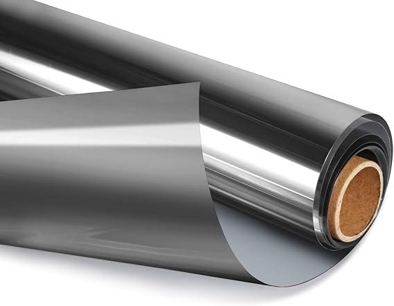 One Way Window Film Daytime Privacy Sun Blocking Reflective Window Film for Home, Office, Silver Mirror 35.4 Inch x 16.4Feet Reflective Mirror Tint