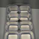 Snack Box Container with 8 Compartments, Stainless Steel Divided Serving Tray with Lid and Handle for Fruit Candy Parties Picnics, 4200 ml, Transparent Plastic Top