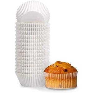 Happy Sales Giant Baking Muffin Cups Liner, White, Pack Of 500, 3.75x 2.75 x 2