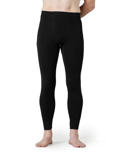 LAPASA Men's 100% Merino Wool Underwear Base Layer Lightweight Thermal Pants Activewear Long John Bottom Warm Soft Winter M30 Small Black