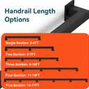 4FT Stair Railing Indoors, Metal Hand Rails for for Stairs Hallway Corridor, Wall-Mounted 500lb Capacity, Black