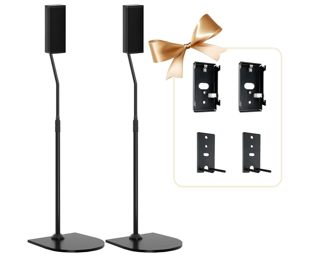Adjustable Speaker Stand Pair for Bose Built in Cable Management wr Slideconnect Bracket, for UB-20, UFS-20 II, Lifestyle 600, CineMate II, Lifestyle SoundTouch, Acoustimass Series Bose Speaker Stands