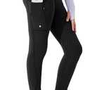 Willit Girls Fleece Horse Riding Pants Equestrian Breeches Kids Winter Riding Tights Thermal Schooling Tights (Medium, Black)