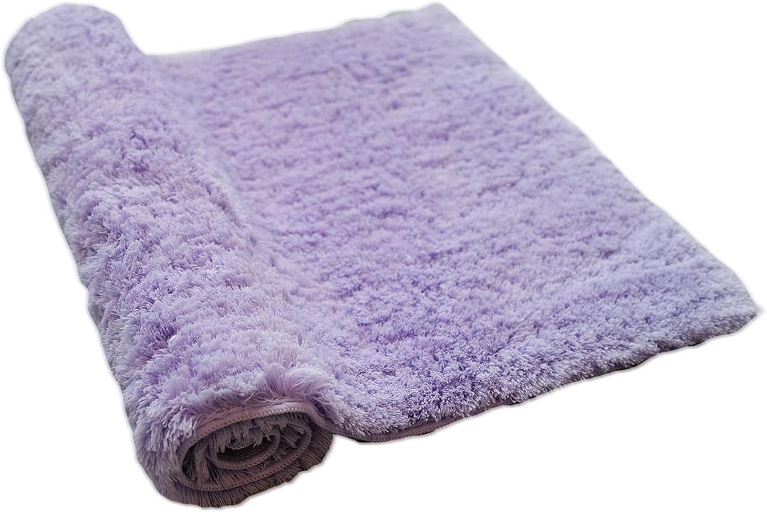 CozeCube Purple Bath mats 24" x 16", Non Slip Shaggy Bathroom Rug, Ultra Soft Machine Washable Plush Pile Rugs, Fluffy Microfiber for Bedroom