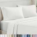 California Design Den 100% Cotton Pillow Cases Queen Size Set of 2 - Soft and Silky 500 Thread Count Sateen, Smooth and Comfortable with a Classic Opening, Fits Standard & Queen Pillows - True Ivory