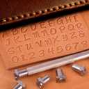 BESTNULE 37pcs Leather Stamps, 1/4" Leather Stamping Tools, Leathercraft Stamping Tool Set, 26PCS Capital Letter Leather Stamps + 10pcs Number Stamps + 1 Stamping Handle for Leather Craft