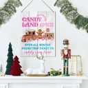 Christmas Decorations Hanging Sign, Christmas Bakery Decor Rustic Gingerbread Holiday Decorations Xmas Wooden Wall Sign, Candy Land Express