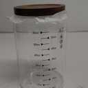 Dough Starter Jar 60oz Capacity Glass Containers with Wooden Cover