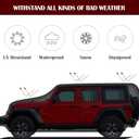 Waterproof Car Cover for Jeep Wrangler 4 Door 2006-2026 JK JL Outdoor Waterproof Sun Rain Snow Hail Protection with Driver Door Zipper