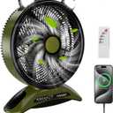 Big Size Camping Fan, 45000mAh Battery Capacity Rechargeable Portable Fan, 12-inch Extra Large Blade and 830CFM Super Airflow, Cordless, Outdoor for BBQ RV Tent Garages Hurricane Emergencies Indoor (Green)