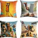 Christmas Decorations Italian Brainrot Pillow Covers Set of 4 Double-Sided Print Christmas Pillow Covers 18"x18" Holiday Decor Throw Cushion Case Set of 4 Itlian Brainrot Home Decorations for Home