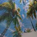 Beach Palm Tree Windshield Sun Shade - Tropical Hawaii Blue Sea Shield Protector - Foldable Reflective UV Rays - Keep Your Vehicle Cool - Fits Car, Truck, SUV (55*27.6inch)