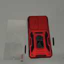 DEERLAMN Case for Samsung Galaxy S25 FE 6.7-Inch with Slide Camera Cover+Screen Protector(1 Pack), Rotated Ring Kickstand Military Grade Shockproof Protective Cover-Red