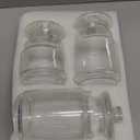 WHOLE HOUSEWARES Glass Apothecary Jars with Lids - Set of 3 for Bathroom Storage, Qtip & Cotton Swab Holder - Perfect for Laundry Room & Makeup Desk Organization, Clear Glass Container Set