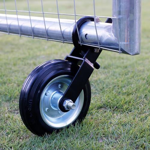 BOODVON Gate Wheel Gate Caster Kit with 1-5/8" Thru 2" Frames, 6 Inch Heavy Duty Gate Support Helper Wheel for Chain Link Fence Swing, Black, 1 Pack