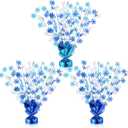 Ceenna 3 Pcs Winter Wonderland Decoration Snowflake Table Decorations Winter Metallic Gleam Foil Spray Centerpieces Christmas Glitter Spray Table Centerpieces for Holiday Party Decor (Blue)