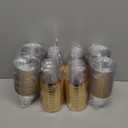 Ciaell 200PCS Gold Plastic Cups - 9Oz Heavy Duty Disposable Clear Plastic Cups with Gold Rim for Wine, Cocktail, Party & Wedding