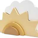 AWISBI Wooden Cloud and Sun Rainbow Decoration, Boho Baby Nursery Decor, Woodland Nursery Decor, Kids Baby Room Decor for Nursery Children Baby Kids Boys Girls Bedroom Decor Shelf