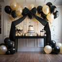 Wavwavw Wedding Giant Black Bow Decor Oversized Big Bows Decoration for Room Wall Backdrop 75x18 Inch Ribbon Tie for Wedding Birthday Party Baby Shower Supplies(Black, Satin)
