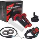 JFG RACING Motorcycle Twist Throttle 7/8" 22mm Accelerator Throttle Assembly With Handle Grips Kill Switch Universal For CRF50 KLX SSR TTR 110 125 150 200 250cc Dirt Pit Bike ATV Mini Bike Black